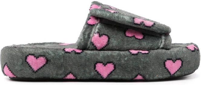 Natasha Zinko pixel heart slides Grey