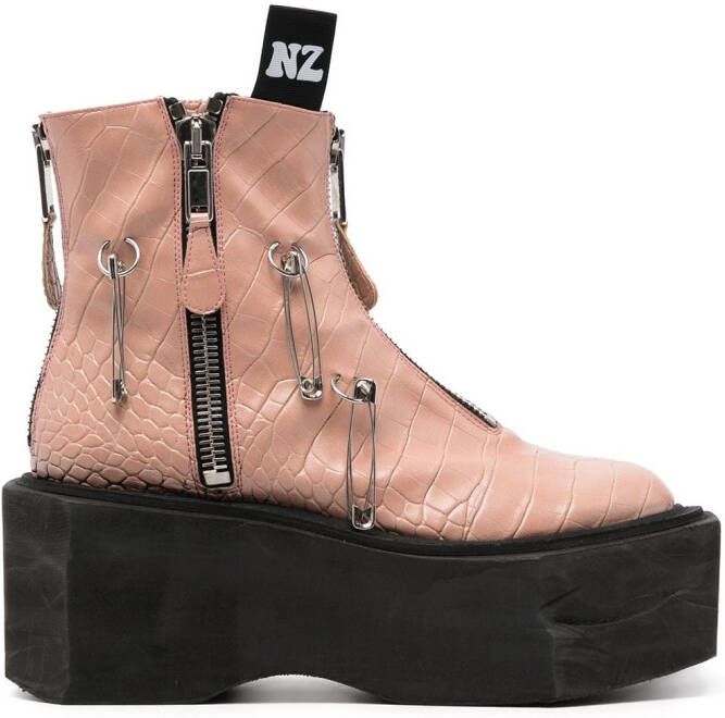 Natasha Zinko ring flatform boots Pink