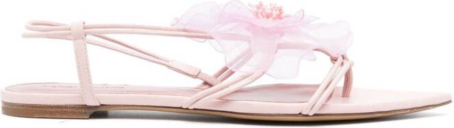 Nensi Dojaka faux-flower leather sandals Pink