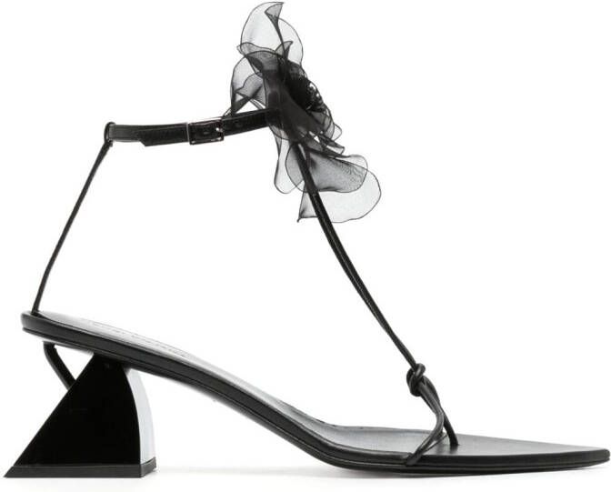 Nensi Dojaka flower-detail 75mm sandals Black