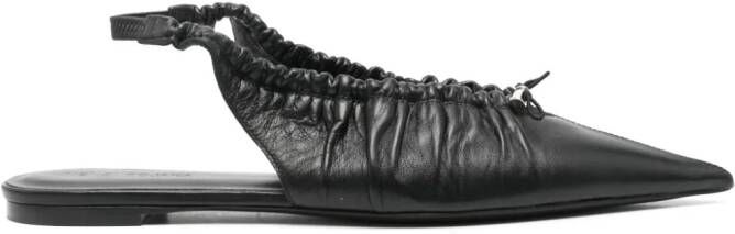 Nensi Dojaka pointed-toe leather ballerina shoes Black