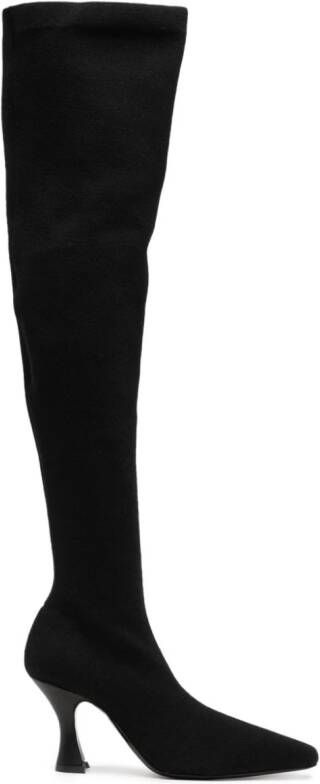 NEOUS 80mm leather knee boots Black