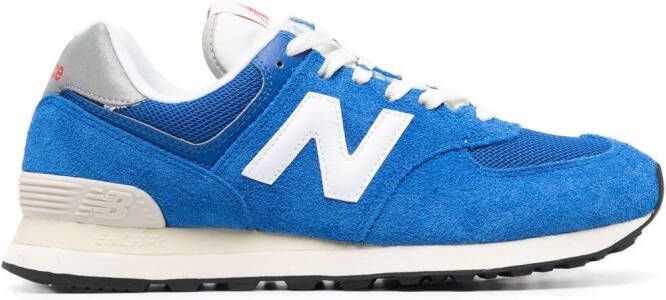 New Balance 574 lace-up suede sneakers Blue