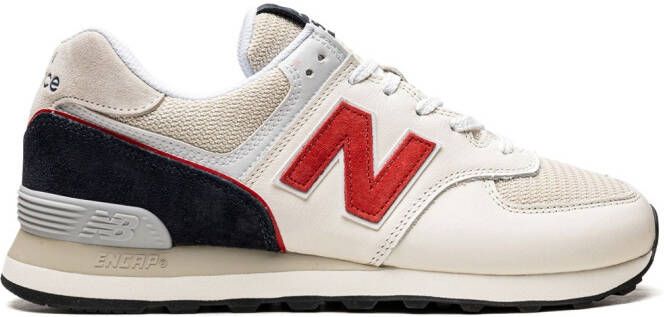 New Balance 574 "White Light Grey Red Navy" sneakers
