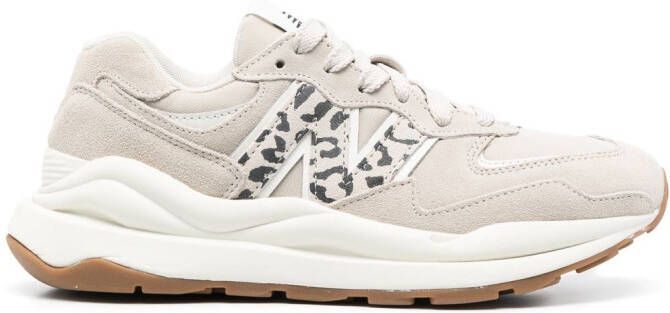 New Balance 5740 panelled animal print sneakers Neutrals