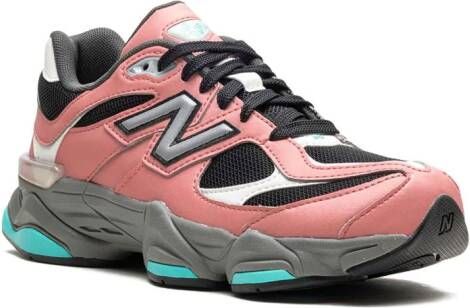 New Balance Kids 9060 "Pink Teal" leather sneakers