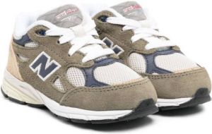 New Balance Kids logo-patch low-top sneakers Green