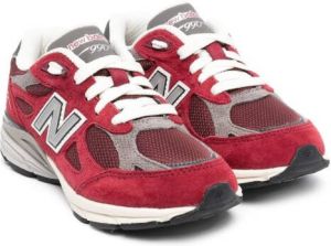 New Balance Kids logo-patch low-top sneakers Red