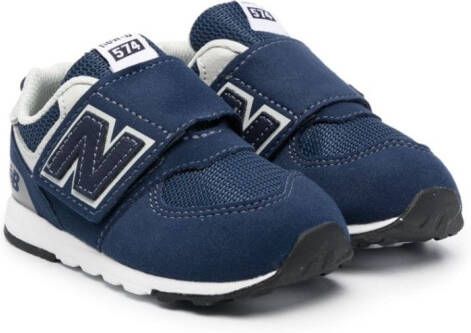 New Balance Kids touch-strap logo-patch sneakers Blue