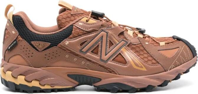 New Balance logo-appliqué leather sneakers Brown