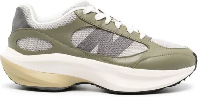 New Balance logo-print leather sneakers Green