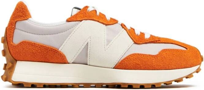 New Balance 574 colour-block suede sneakers Orange