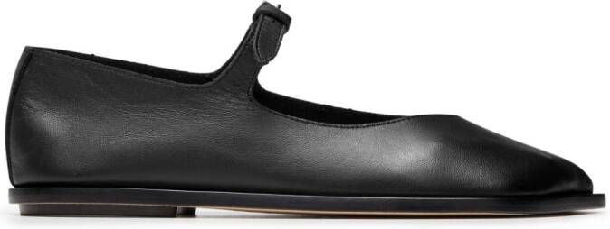 Niccolò Pasqualetti Obliqua leather ballerina shoes Black