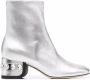 Nicholas Kirkwood JJ crystal-embellished 55mm ankle boots Silver - Thumbnail 1