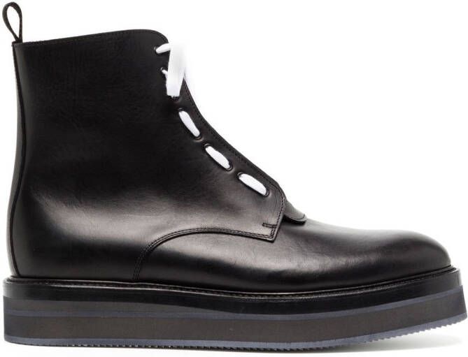 Nicolas Andreas Taralis lace-up leather ankle boots Black