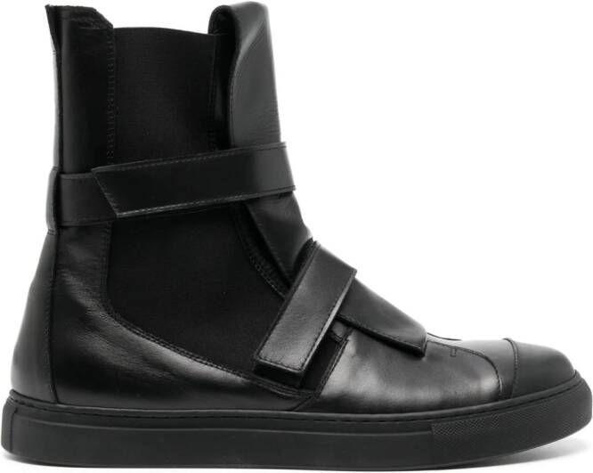 Nicolas Andreas Taralis touch-strap high-top leather sneakers Black