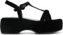 Nicole Saldaña Lily 60mm velvet-effect sandals Black - Thumbnail 1