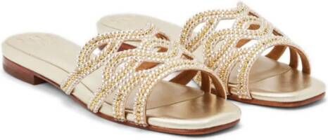NICOLI embellished flat sandals Gold
