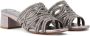 NICOLI embellished slip-on leather sandals Grey - Thumbnail 1