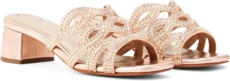 NICOLI Lidia crystal-embellished leather sandals Metallic