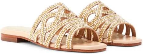 NICOLI Mirelile embellished flat sandals Gold