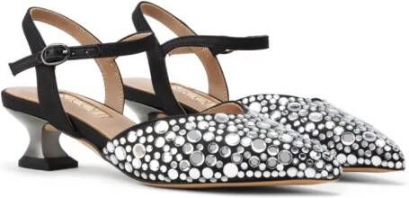 NICOLI Stacey embellished pointed-toe sandals Silver