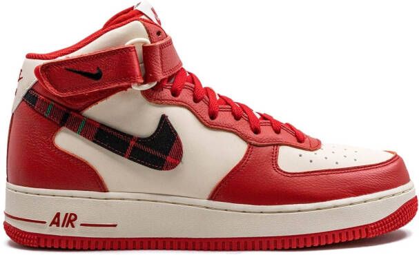 Nike Air Force 1 Mid '07 LX "Plaid Cream Red" sneakers