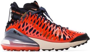 Nike blue and red ISPA air max 270 high top sneakers Orange