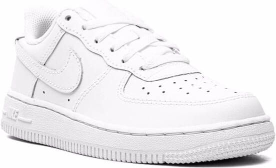 Nike Kids Air Force 1 LE "White On White" sneakers