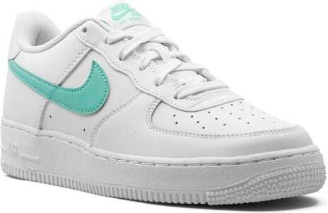 Nike Kids Air Force 1 Low "Summit White Emerald Rise" sneakers