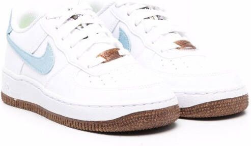 Nike Kids Air Force 1 LV8 low-top leather sneakers 100 WHITE