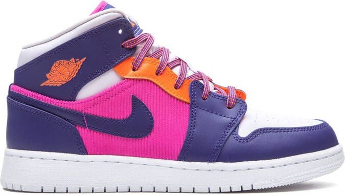 Nike Kids Air Jordan 1 Mid "Fire Pink" sneakers Purple