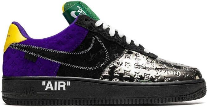 Nike x Virgil Abloh x Louis Vuitton Air Force 1 Low "Purple Dusk Metallic Silver" sneakers Black