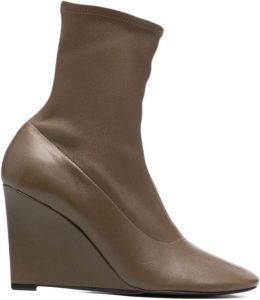 Nina Ricci wedge-heeled ankle boots Green