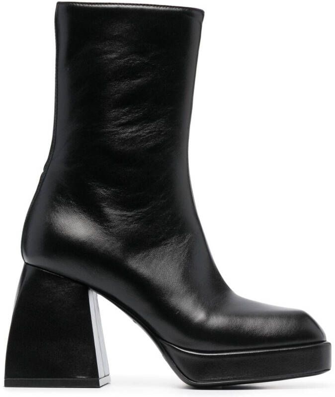 Nodaleto block-heel leather boots Black
