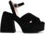 Nodaleto Bulla Joni 110mm velvet platform sandals Black - Thumbnail 1