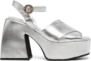 Nodaleto Bulla Joni 125mm platform sandals Silver