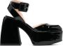 Nodaleto Bulla Sofia patent platform pumps Black - Thumbnail 1