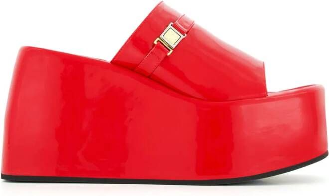 Nodaleto Bulla Yelena 105mm wedge sandals Red