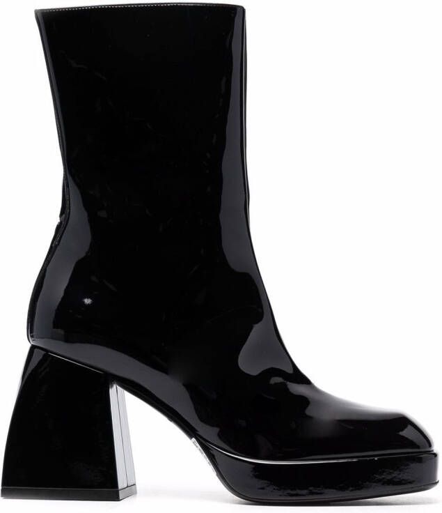 Nodaleto high-shine ankle boots Black