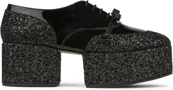 Noir Kei Ninomiya glitter-embellished loafers Black