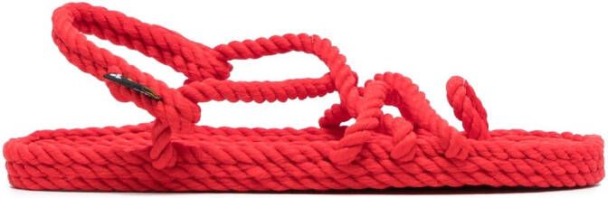 Nomadic State of Mind twisted raffia sandals Red