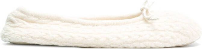 N.Peal cable knit slippers Neutrals