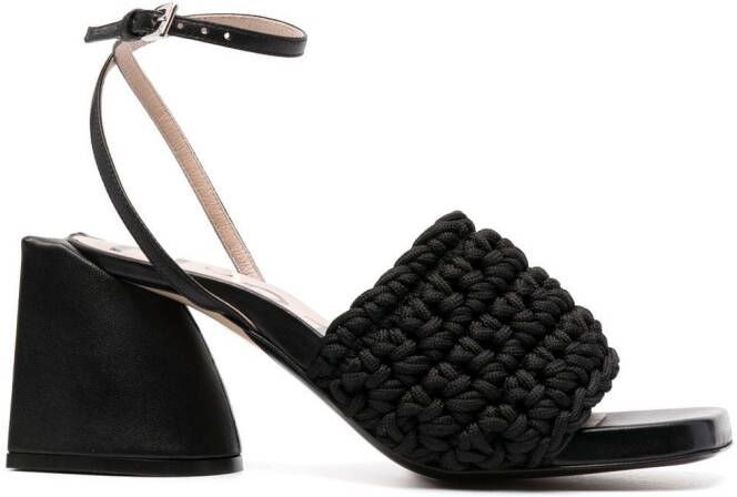 Nº21 braided high-heel sandals Black