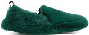 Nº21 faux fur slip-on sneakers Green