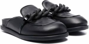 Nº21 Kids chain-embellished leather sandals Black
