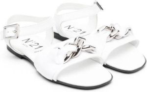 Nº21 Kids chain-link detail sandals White