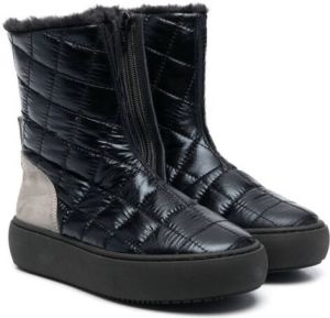 Nº21 Kids diamond-quilted ankle boots Black
