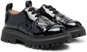 Nº21 Kids embroidered-logo lace-up shoes Black