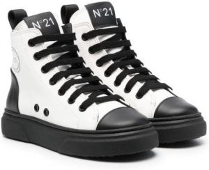 Nº21 Kids logo-patch hi-top sneakers White